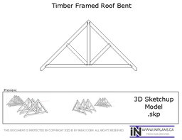 [Online Plans] 3D Model 19-1147 Timber frame Roof Bent