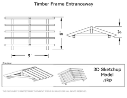 [Online Plans] 3D Model 19-1167 Timber frame Front Entrance