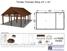 [Online Plans] Plan 20-1213 Timber frame 25x41 Shop