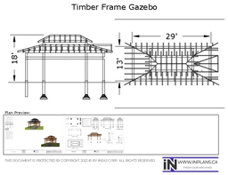 [Online Plans] Plan 2020-4 332 Timber frame 19x29 Pavilion