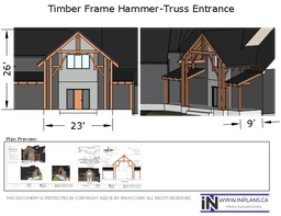 [Online Plans] Plan 2020-9 Timber frame Hammer Truss Entrance
