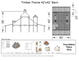 [Online Plans] Plan 2020-30 Timber frame 42x42 Barn