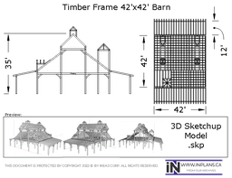 [Online Plans] 3D Model 2020-30 Timber frame 42x42 Barn