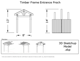 [Online Plans] 3D Model 2020-32 Timber frameFront Entrance