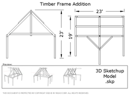 [Online Plans] 3D Model 2020-34 Timber frame Entrance