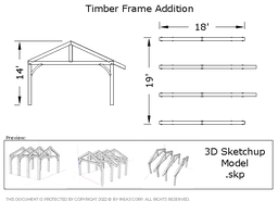 [Online Plans] 3D Model 2020-35 Timber frame Addition