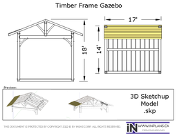 [Online Plans] 3D Model2020-38 Timber frame Plank Decking