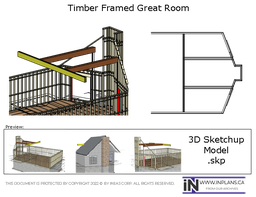 [Online Plans] 3D Model 2020-42 Timber Beam Great Room