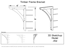 [Online Plans] 3D Model 2020-44 Timber frame Bracket