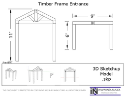 [Online Plans] 3D Model 10111- Timber frame Entrance