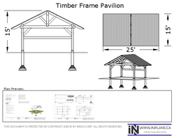 [Online Plans] Plan 10260- 25x15 Timber frame Pavilion