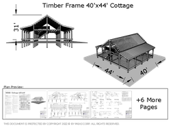 [Online Plans] Plan 10368 - 40x44 Timber frame Cottage