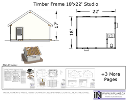 [Online Plans] Plan 10461 - 18x24 Timber frame Studio