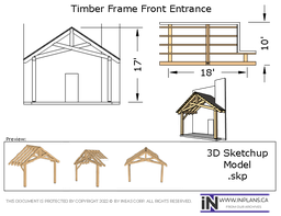 [Online Plans] 3D Model 10477 - Timber frame Front Entrance