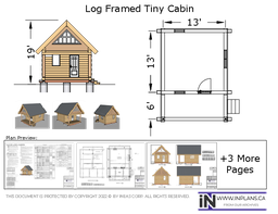 [Online Plans] Plan 10714 - 14x20 Log Framed Tiny Cabin