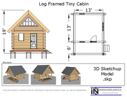 [Online Plans] 3D Model 10714 - 14x20 Log Framed Tiny Cabin