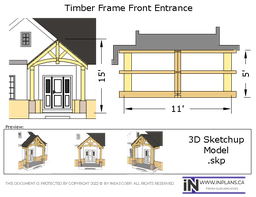 [Online Plans] 3D Model 10863 - Timber frame Front Entrance