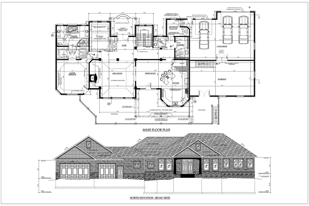 Plan 106-2 Single Storey with Master Bathroom (2D Autocad)