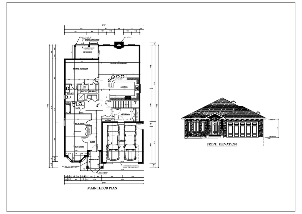 Plan 179 Single Storey with Master Bedroom and Sun Room
