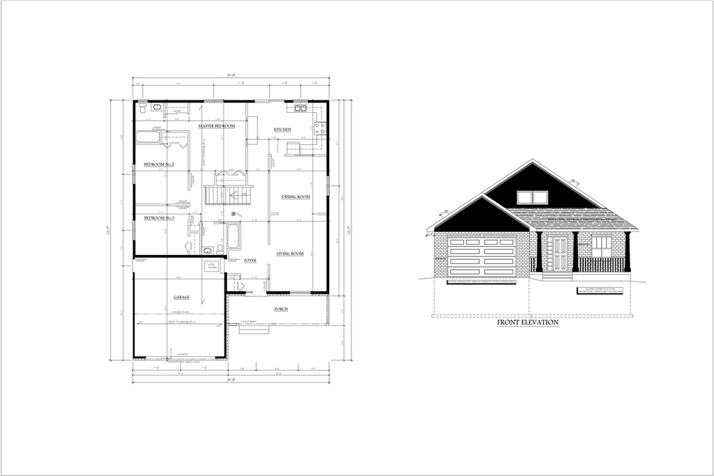 Plan 327 Single Storey with Master Bedroom and Garage