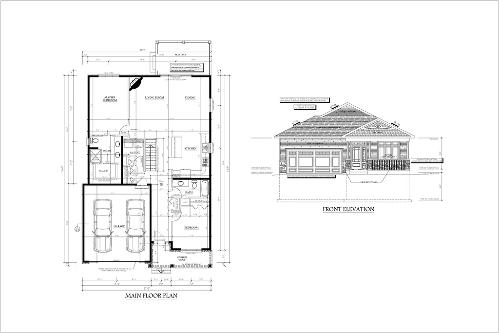 Plan 381 Single Storey with 2 Bedrooms