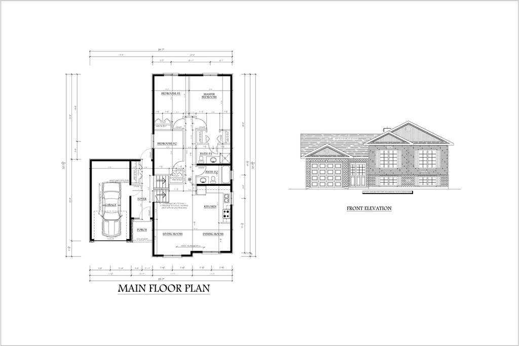 Plan 385 Single Storey with 3 Bedrooms and Garage