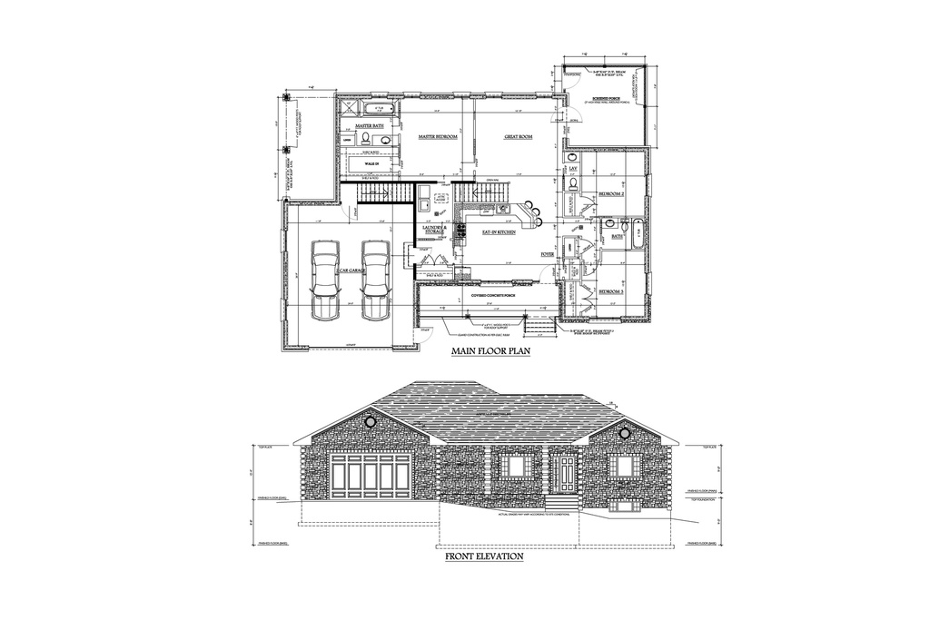 Plan 415 Single Storey with 3 Bedrooms and Garage