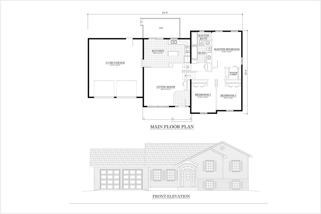 Plan 4234 Single Storey with 3 Bedrooms and Walk-In-Closet