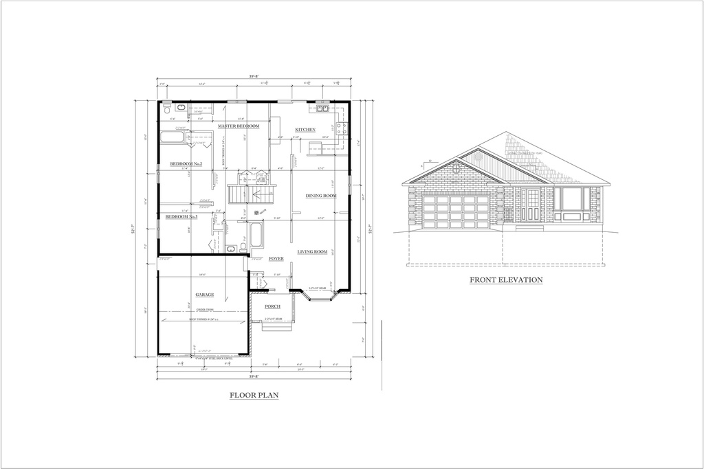 Plan 4831 Single Storey with 3 Bedrooms and Garage