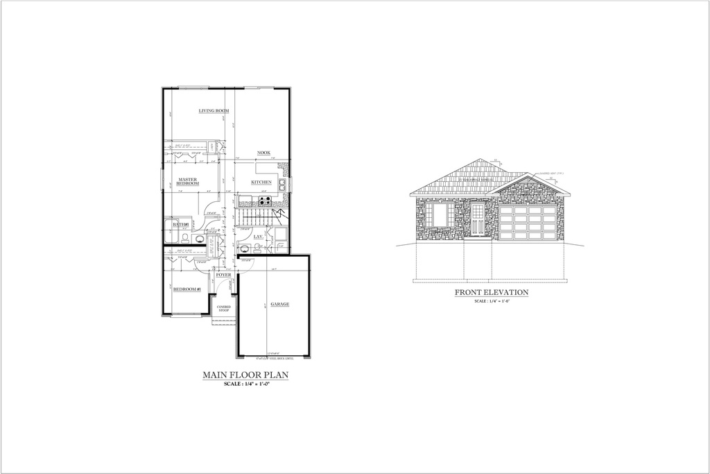 Plan 4988 Single Storey with 2 Bedrooms and Garage