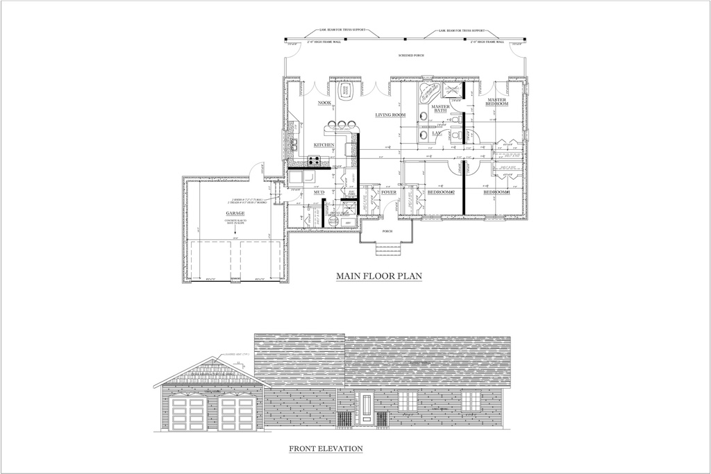 Plan 5223 Single Storey with Master Bedroom and Breakfast Nook