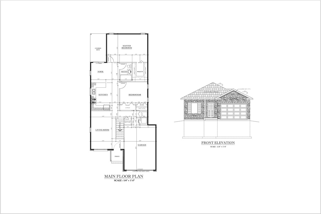 Plan 5226-3 Single Storey with Master Bedroom and Garage