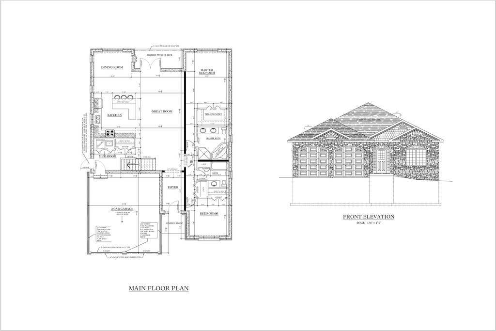 Plan 5374 Single Storey with 2 Bedroom and Walk-In-Closet
