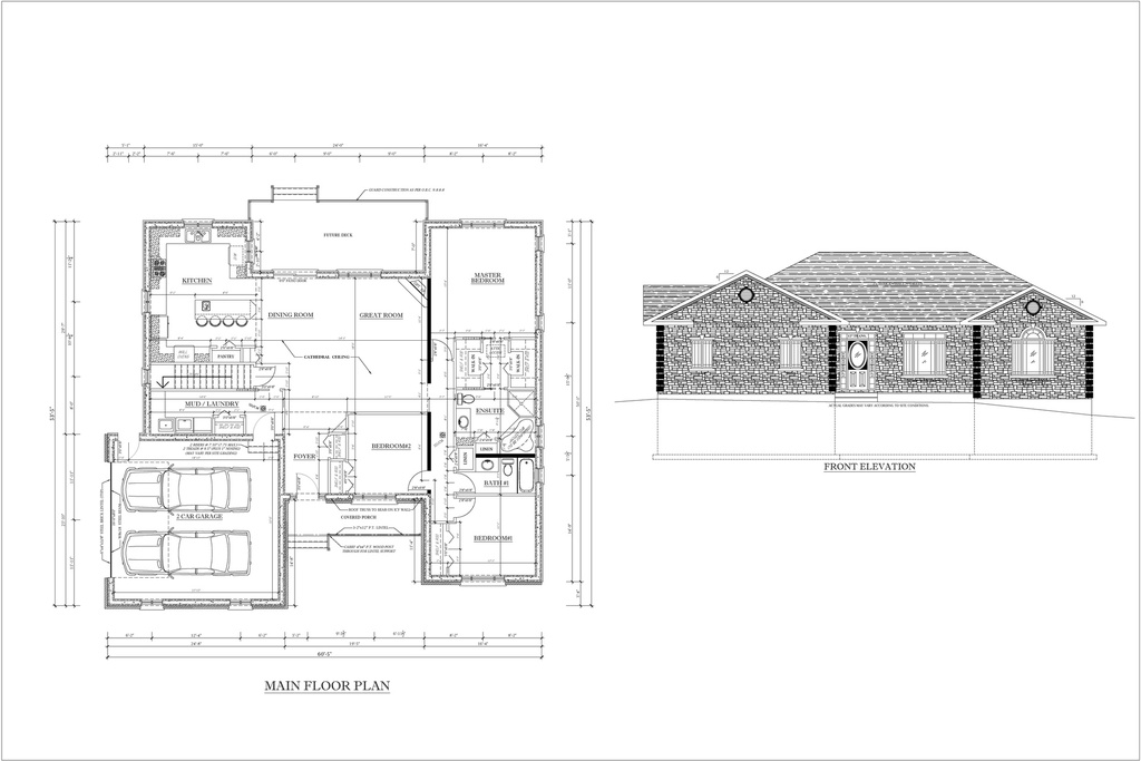 Plan 5721 Single Storey with 3 Bedrooms and 2 Car Garage