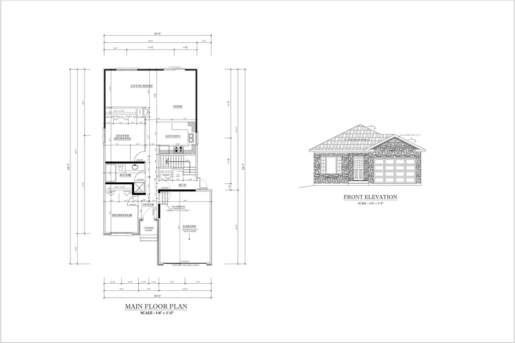 Plan 5964 Single Storey with 2 Bedrooms and Breakfast Nook
