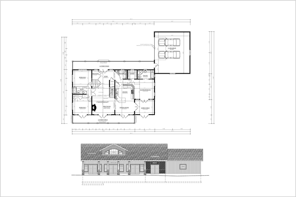 Plan 222 Multi Storey with 3 Bedrooms and Screen Porch