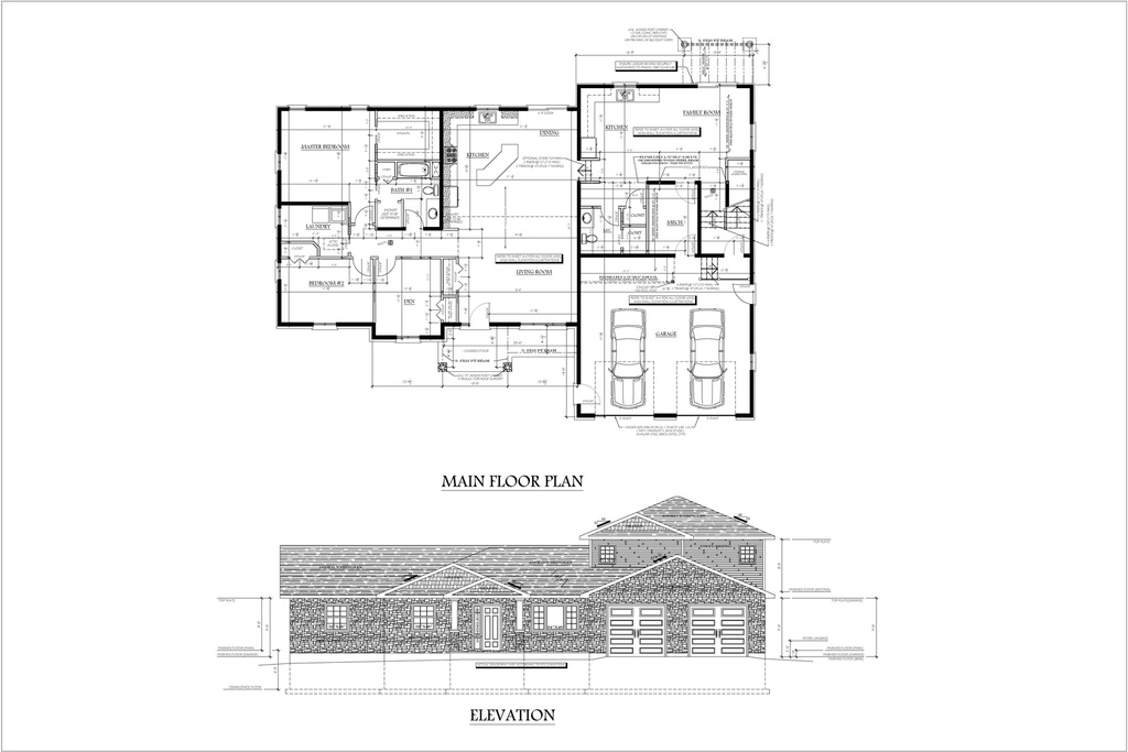 Plan 5000 Multi Storey with 4 Bedrooms, Office and 2 Car Garage