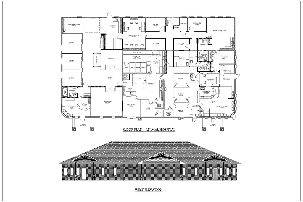 Plan 286 - Commercial Single Storey Animal Hospital Plan