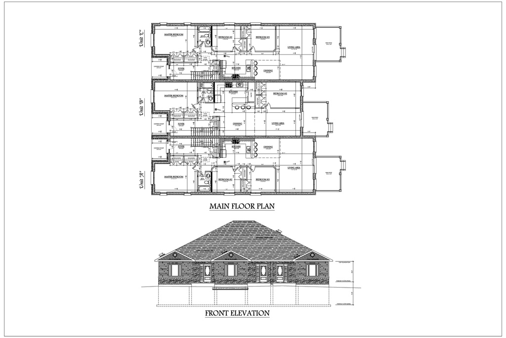 Plan 353 - Multi-Unit Plan with 3 Bedrooms
