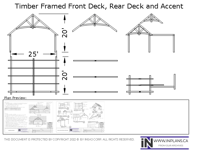 Plan 19-1123 Timber frame Front &amp; Rear Deck