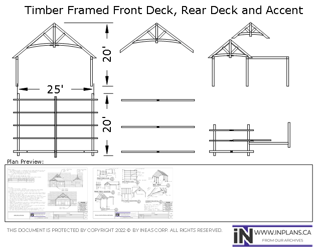 [Online Plans] Plan 19-1123 Timber frame Front & Rear Deck