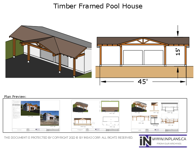 [Online Plans] Plan 19-1161 Timber frame Pool House