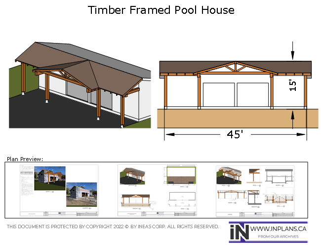 Plan 19-1161 Timber frame Pool House