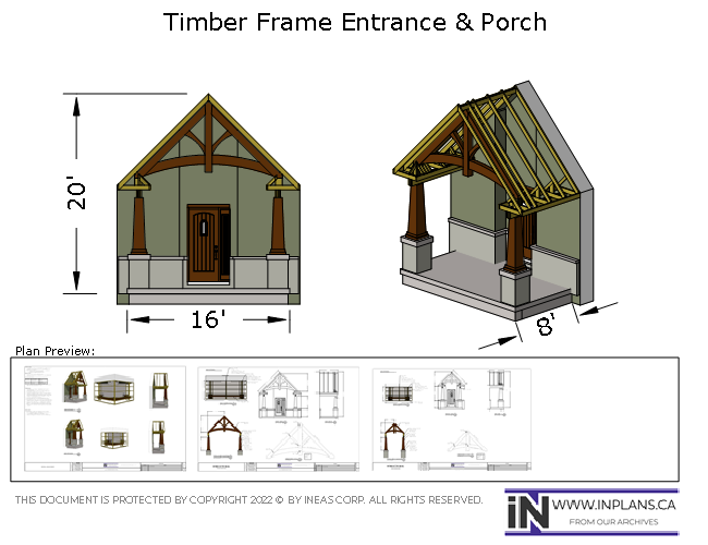 Plan 2020-8 Timber frame Front Porch