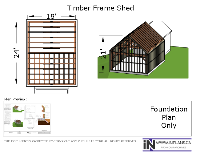 [Online Plans] Plan 2020-25 Timber frame Shed