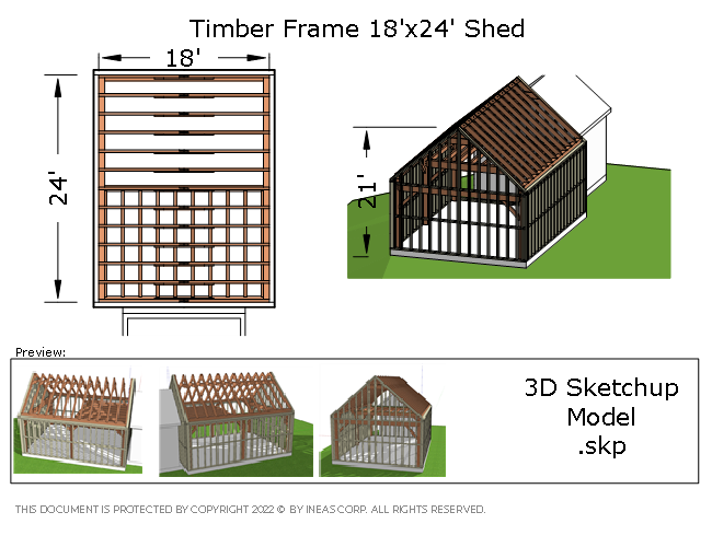 3D Model 2020-25 Timber frame Shed