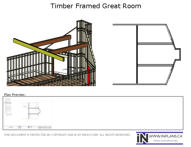 [Online Plans] Plan 2020-42 Timber Beam Great Room