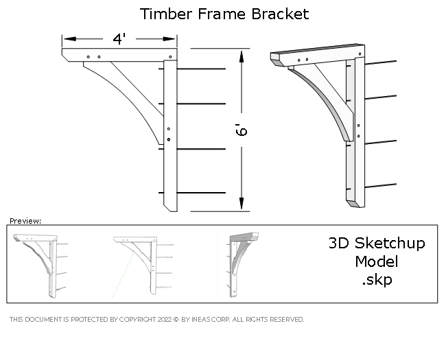 3D Model 2020-44 Timber frame Bracket