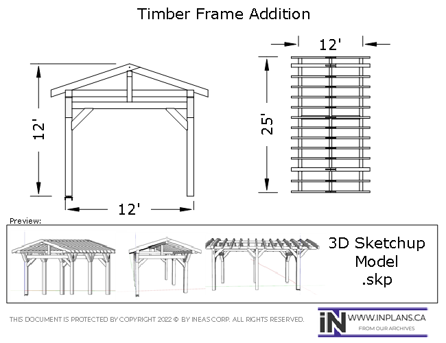 [Online Plans] 3D Model 10101- Timber frame Addition