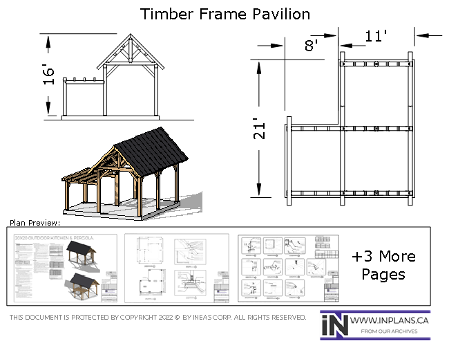 Plan 10265- 20x20 Timber frame Gazebo